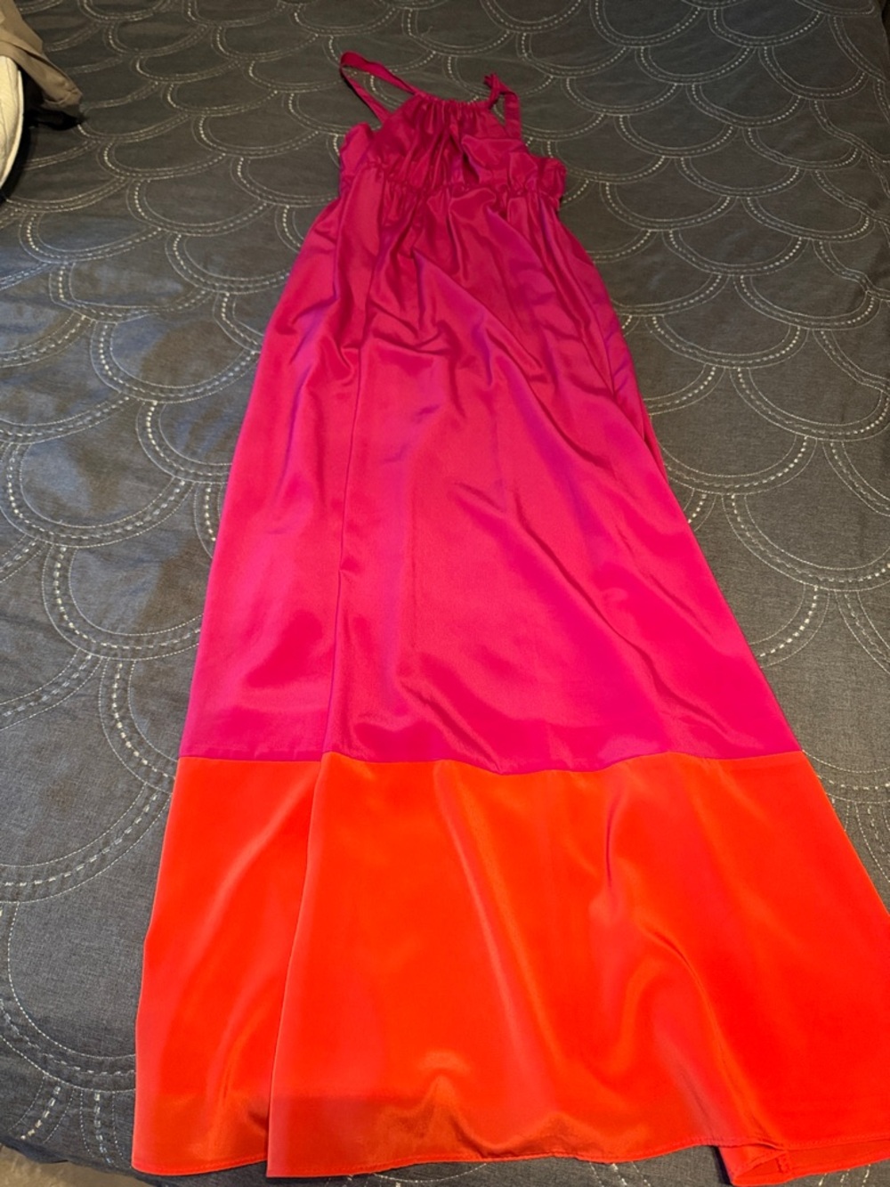 Old Navy Pink and Red Colorblock Maxi Skirt